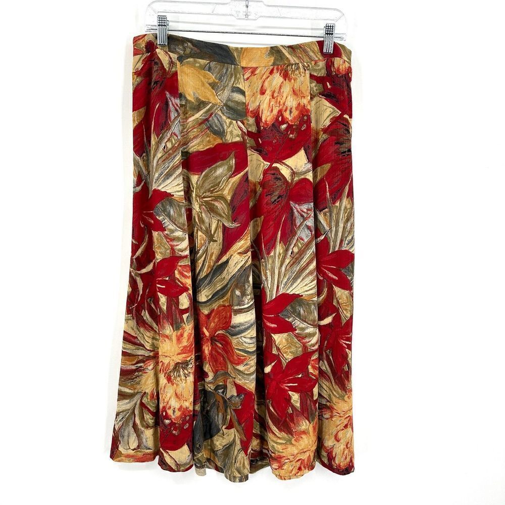 KORET Petites Vintage 90s Floral Pleated Midi Skirt Size Large